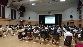 Photo shows the Census and Statistics Department provides training for the temporary field workers of the 2021 Population Census.